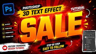 Photoshop 3D SALE Text Effect Tutorial 🔥 | Viral Thumbnail Design