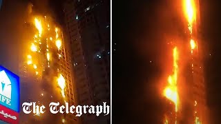 video: Watch: Fire rips through UAE skyscraper