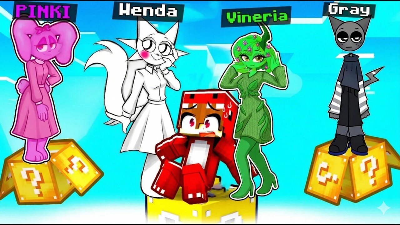 STUCK on ONE LUCKY BLOCK with ANIME SPRUNKIS!