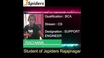 PLACED| JSPIDERS RAJAJINAGAR STUDENT |RACHANA  |FEEDBACK ABOUT INSTITUTION| L2 SUPPORT ENGINEER🤩