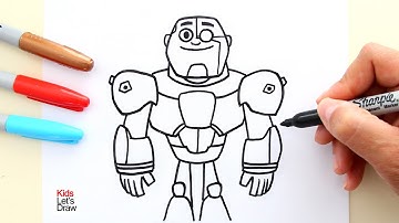 How to draw CYBORG (Teen Titans Go!) | Cómo dibujar a Cyborg de Los Jóvenes Titanes