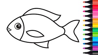 021. How to draw a Fish Step by Step | Рисование рыбы для детей