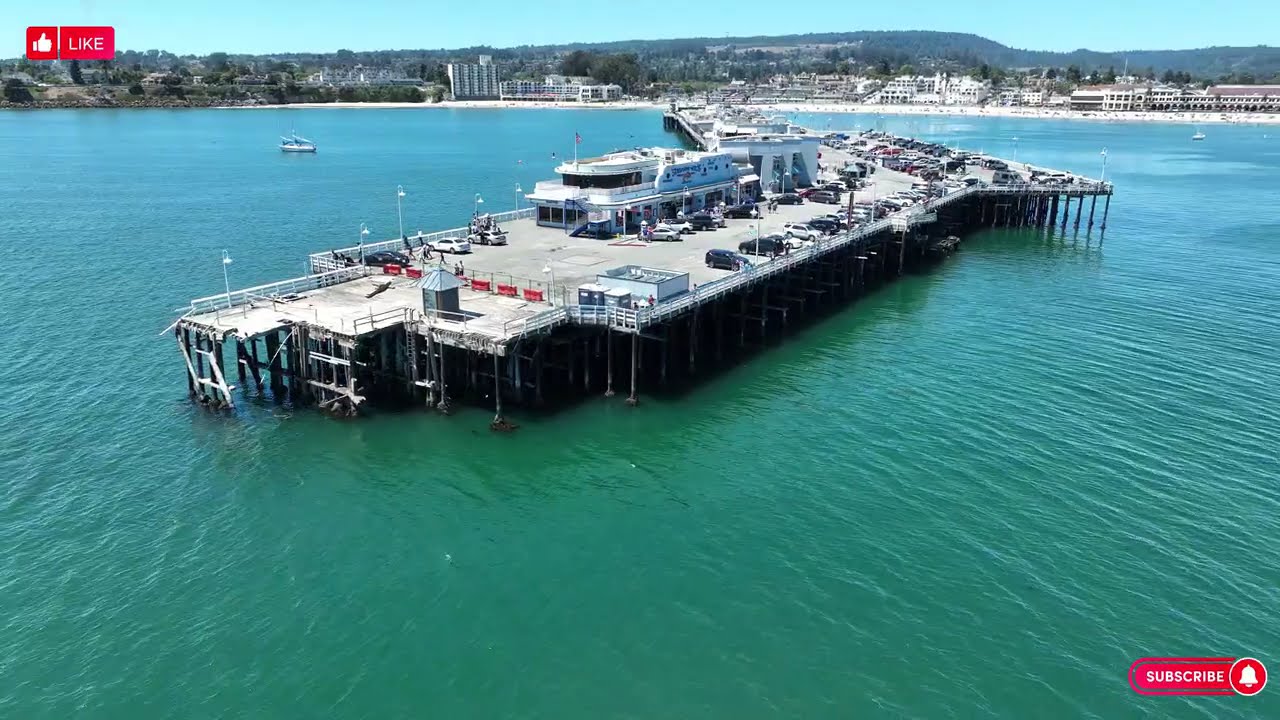 SANTA CRUZ BEACH AND BOARDWALK DRONE VIEW