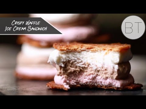 Crispy Waffle Ice Cream Sandwich