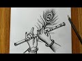 How to draw lord krishna hand with bansuri with pencil sketchhow to draw lord krishna 
