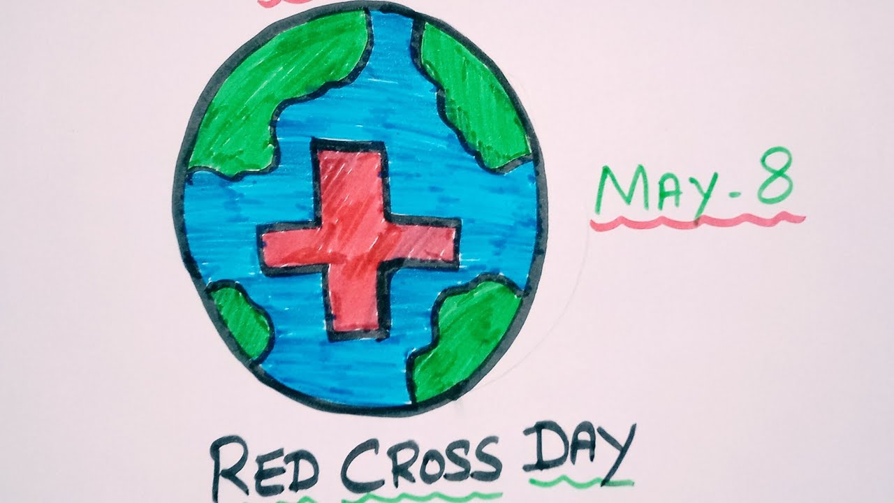 How to draw world redcross day/world redcross day poster drawing/world redcross day may 8th drawing.