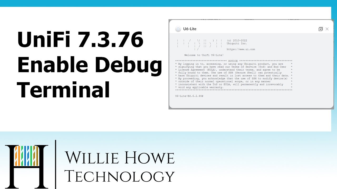UniFi 7.3.76 - How-to Enable Debug Terminal - YouTube