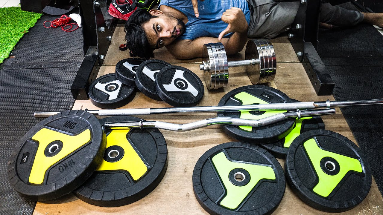 Best Home Gym Set in India - Best Home Gym Setup - Barbell rods, Dumbbells, Rubber Plates & more!