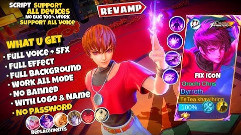 REVAMPED! Script Skin Dyrroth KOF - Orochi Chris No Password Full Effect Voice | Dyrroth Kof Revamp