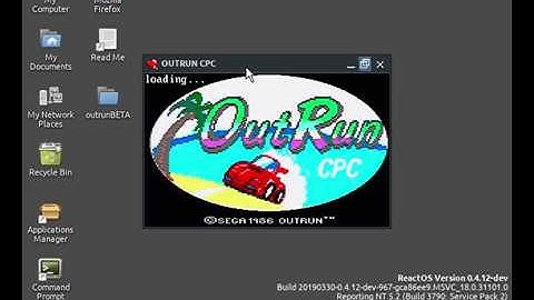 OutRun CPC running in ReactOS