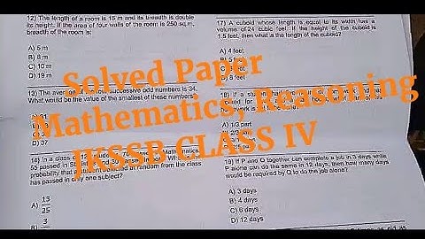 solved Paper Mathematics