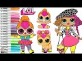 LOL Surprise Dolls Coloring Book Page Neon Family LOL O.M.G Neonlicious Neon Kitty Neon QT