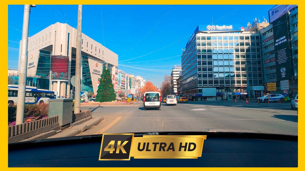 Ankara [4k50fps] - Çetin Emeç Bulvarı, Kızılay, Sıhhiye - Başkent Millet Bahçesi Sürüş Turu