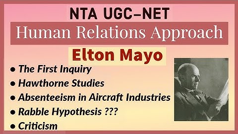 UGC NET Public Administration | Elton Mayo | Human Relations Approach