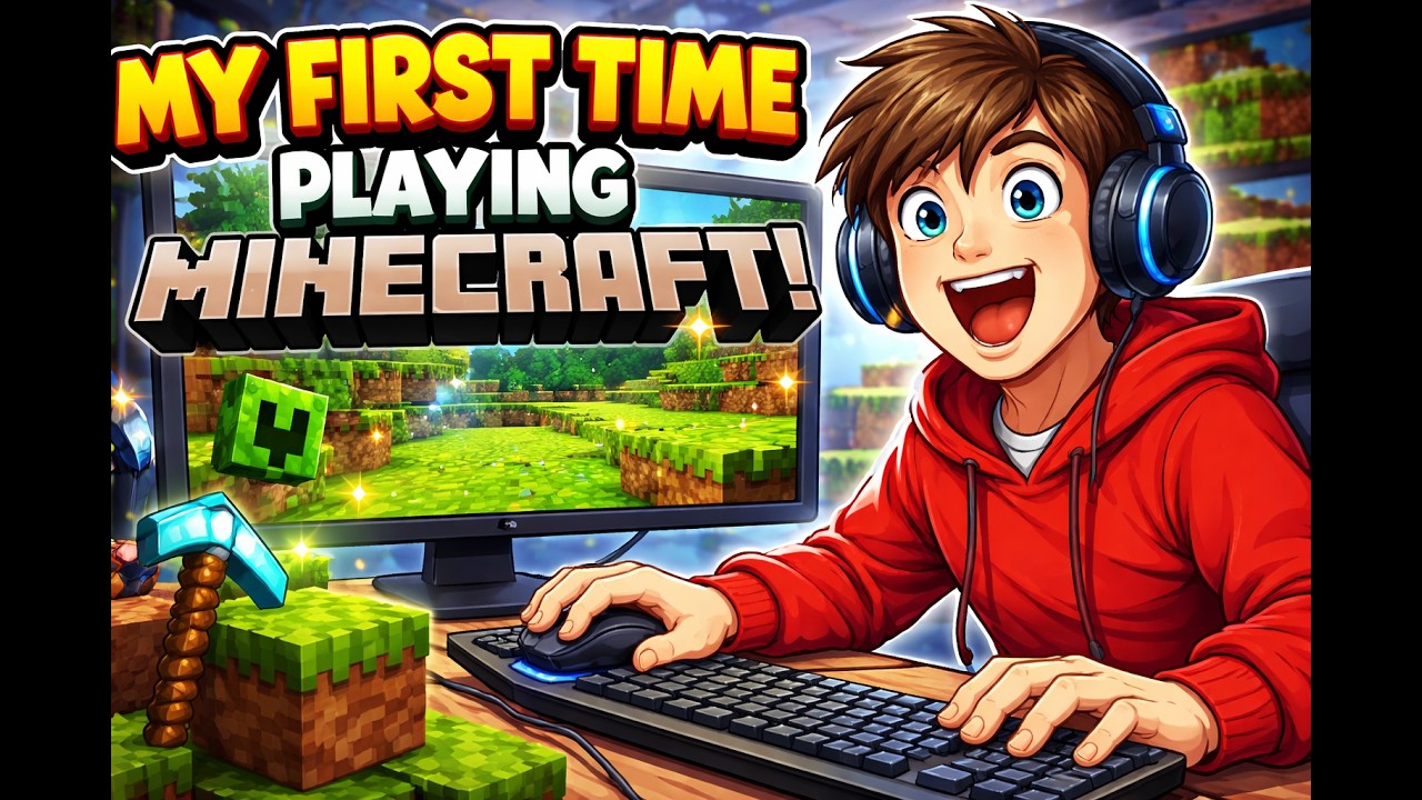 Playing mincraft first time in pc - YouTube