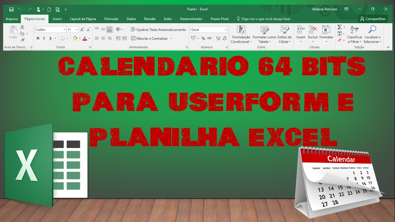 Calendário 64 bits Excel VBA - Vídeo 33 - YouTube