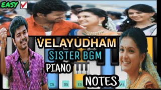 Velayudham Sister BGM - Piano Cover with NOTES | Rathathin rathame BGM Piano | Keyboard Tutorial screenshot 1