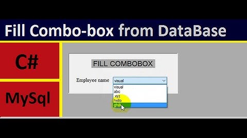 C# & MySql : Fill Combo-box from database table using Windows Application Form