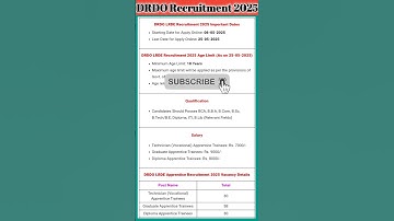 DRDO Recruitment 2025 #shorts #new_vacancy_2025 #drdo_recruitment_2025