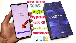 Vivo V23 Pro 5G FRP Bypass Android 12 | New Trick 2022 | Vivo (V2130) Google Account Bypass |No Pc|