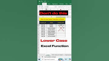 Lower case function in excel sheet #excel #msofficegyan #office