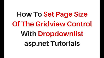 gridview set page size with dropdownlist asp.net 4.6 c#