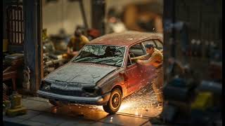 Tiny Mechanics Fix a Broken Car 🔧🚗#miniatureworld #tinymechanic #scalemodel