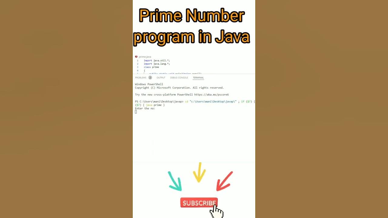 Prime Number program in Java #prime #code #shorts - YouTube