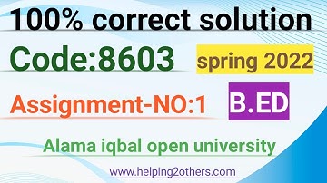 8603 2022 assignment//8603 assignment no-1//8603 solved assignment 2022//2022 8603 assignment no-1//