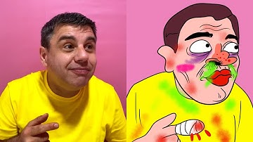 Nastya and dad | Jokes with sweets | Funny Drawing Meme Cartoon Collection