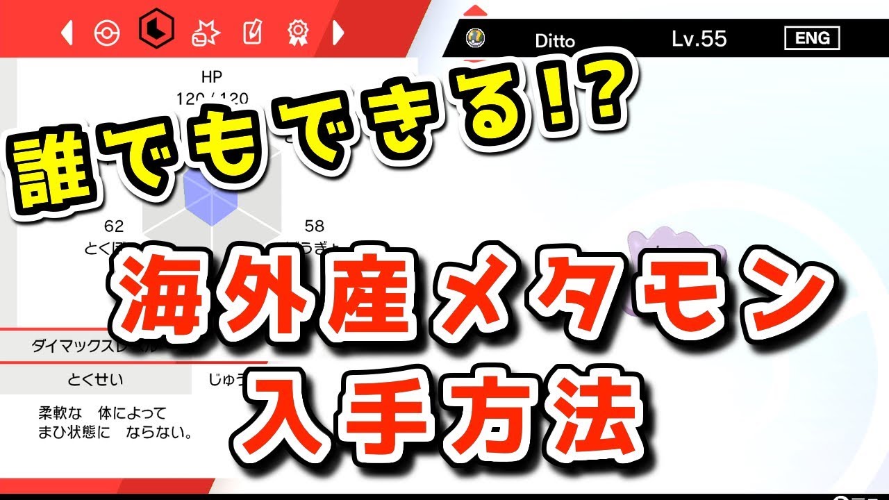 私が実際に入手した海外産メタモンの入手方法をご紹介 ポケモン剣盾 Youtube