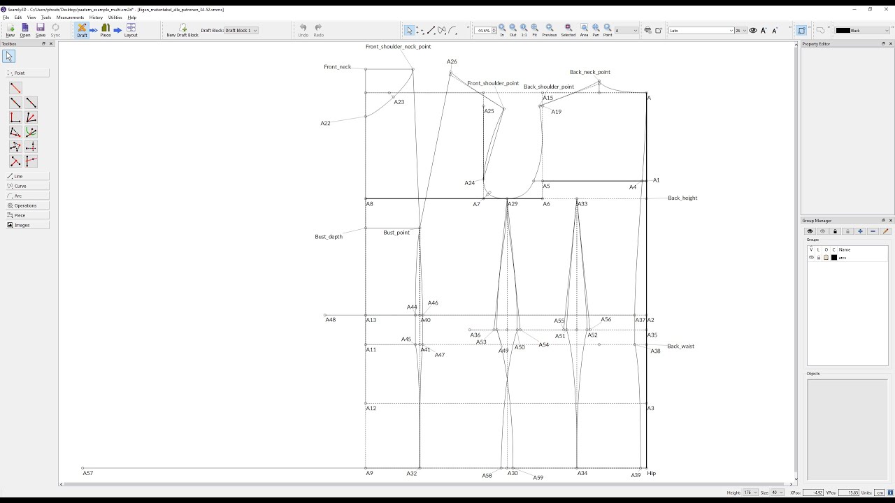 How To Draft a Fitted Basic Bodice Block Pattern with Seamly 2D