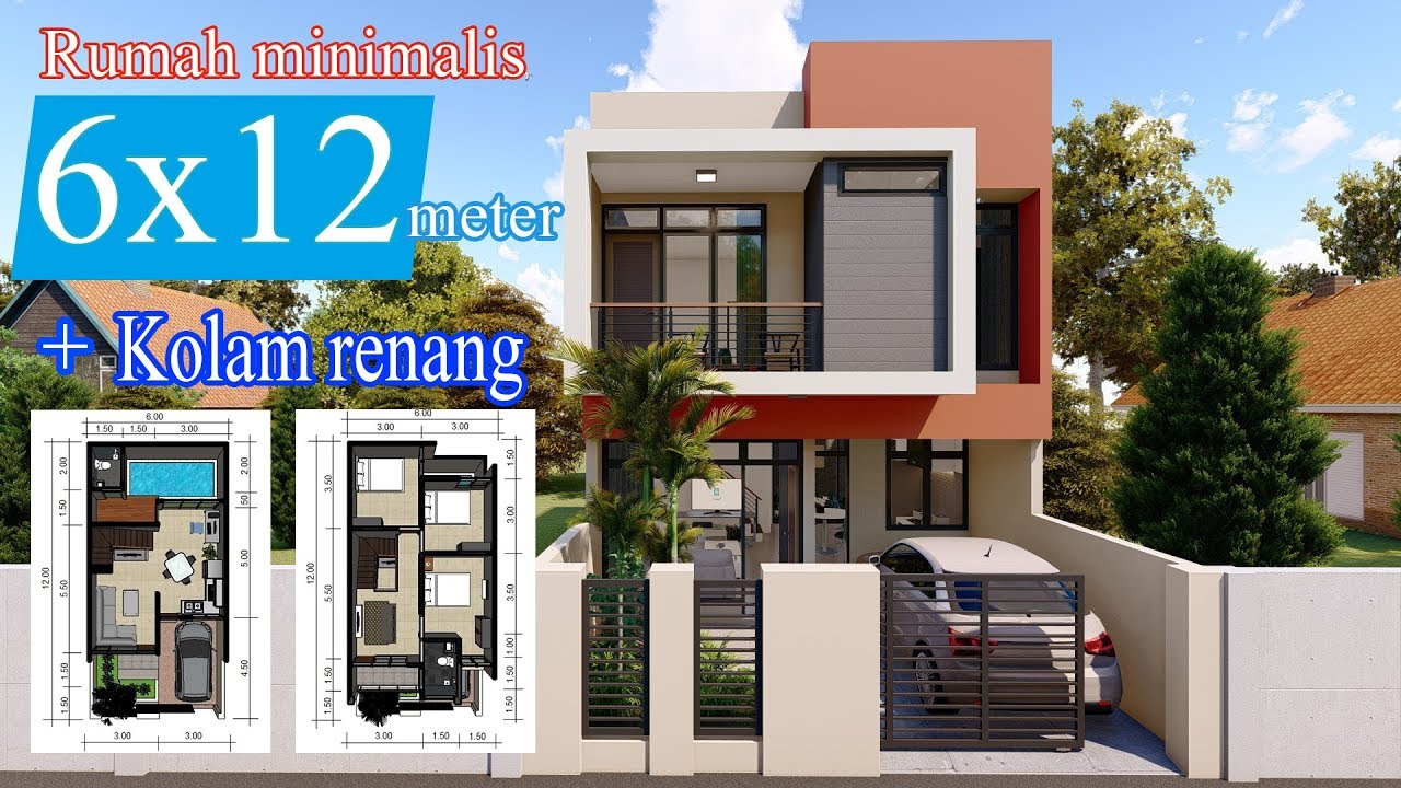 Design rumah  6 x 12  Kolam  renang  YouTube