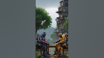 Robots playing Chess in the Rain #optimusprime #transformers #robot #cinematic