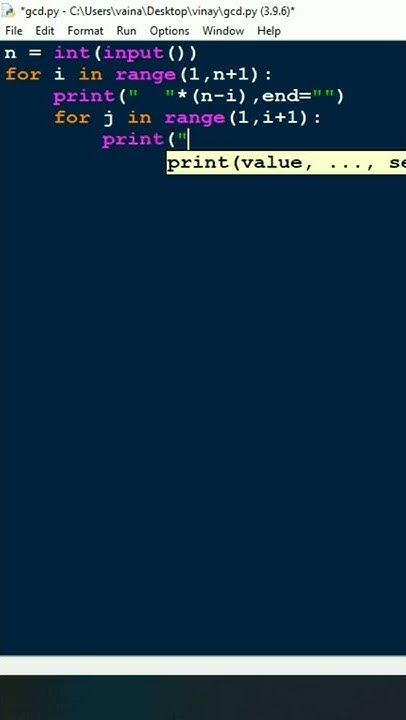 RIGHT ANGLE TRIANGLE-2 | PATTERN PRINTING | ASTERISK * | IN PYTHON ...
