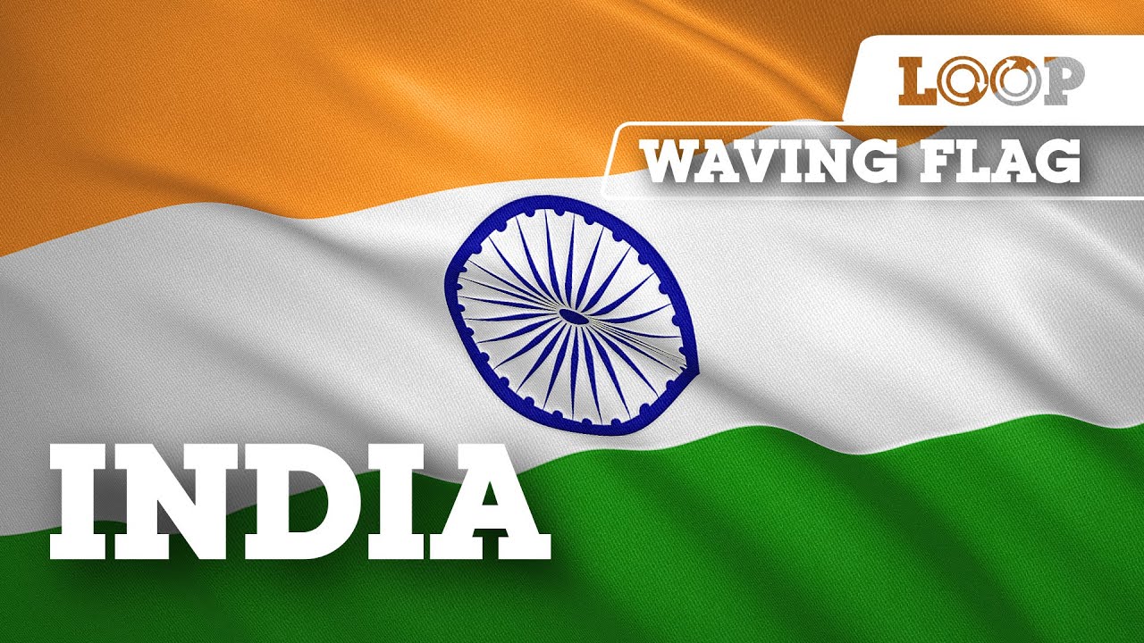India - Flying Flag Looped Video Background