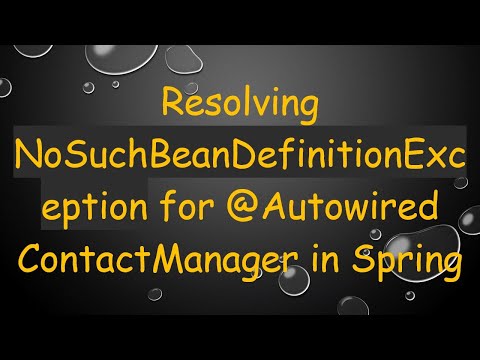 Resolving NoSuchBeanDefinitionException for @Autowired ContactManager in Spring