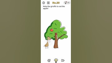 Brain Out Level 20 help the giraffe to eat the apple walkthrough solutions