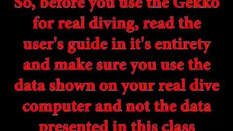 Suunto Gekko dive computer - Online Class - m1s2