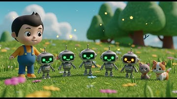 Five Little Robots Beep Beep Beep | Fun Robot Song for Kids | Counting and Singing Rhyme
