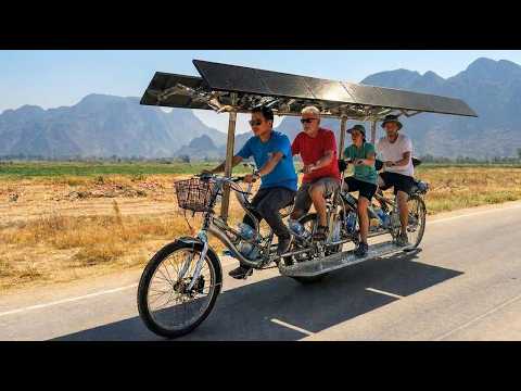 He Built a 7-Seater Solar Powered Bike Bus From START to FINISH by @homemadecreativee‬