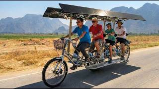 He Built a 7-Seater Solar Powered Bike Bus From START to FINISH by @homemadecreativee‬