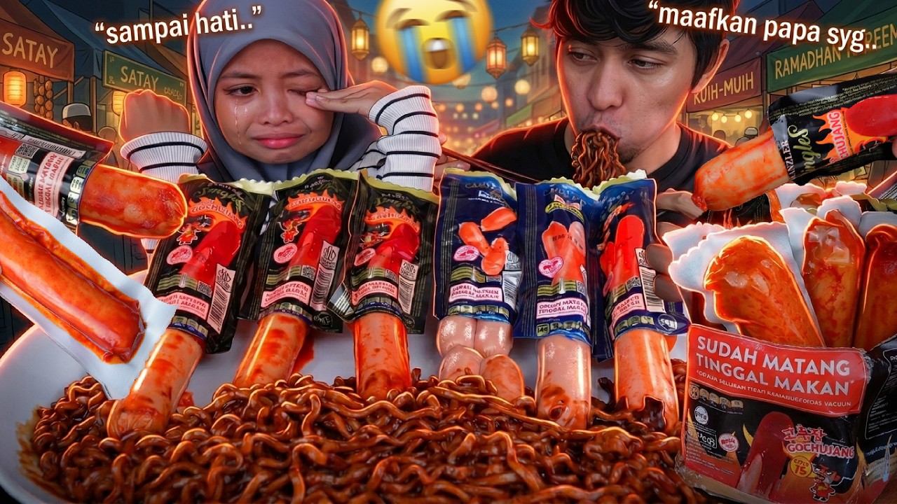 Makan SOSEJ KANZLER LVL 15 ala TANBOYKUN! PAKE SAMYANG MACAM GHOST PEPPER 🌶 TAPI maafkan papa sayang