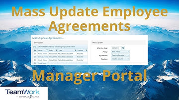TeamWork 5 Manager Tutorial: How to Mass Update Employee Agreements