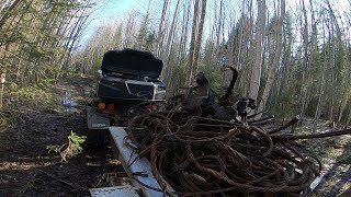 Поехал в лес. Вывожу троса с делянки. Прицеп под завязку #металлокоп #копметаллавлесу #Garrett