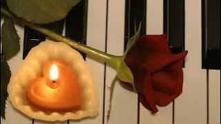 Background Video Romantis | Cahaya Lilin, Bunga Mawar, Piano