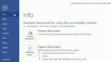 Using the Accessibility Checker in Microsoft Word