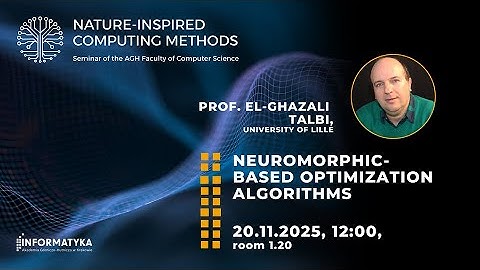 Nature-Inspired Computing Methods | El Ghazali Talbi | "Neuromorphic-based optimization algorithms"