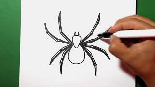 🟡 How to Draw a Big SPIDER - Easy Drawings to DRAW - How to draw spider Easily 🕷️