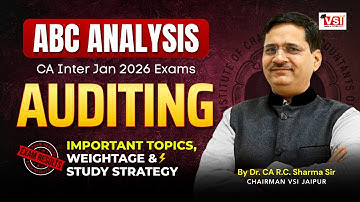 ABC Analysis CA Inter Auditing Jan 2026 📊| Important Topics, Weightage & Study Strategy!✅